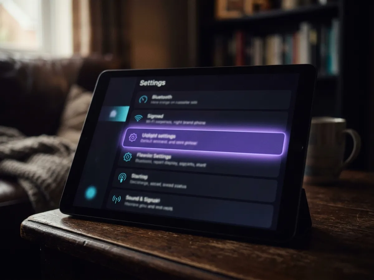 A television settings screen being adjusted