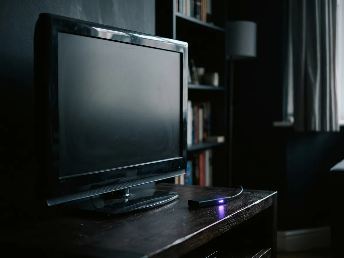 An older smart television showing a dated interface
