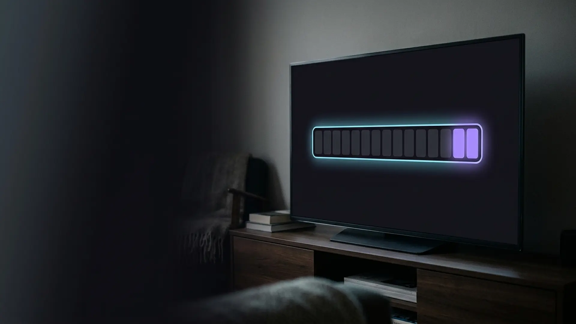 A television storage bar nearly full being cleared