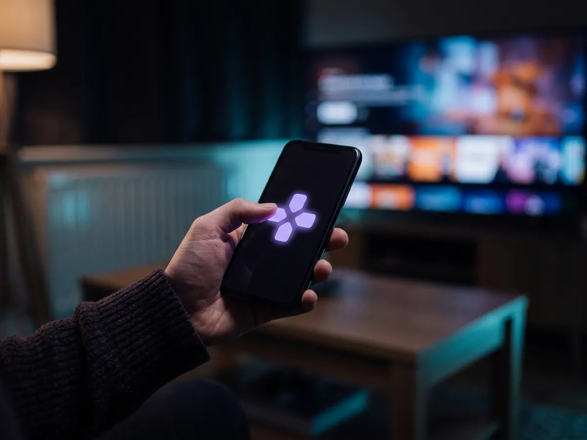 A phone remote app beside an unresponsive remote