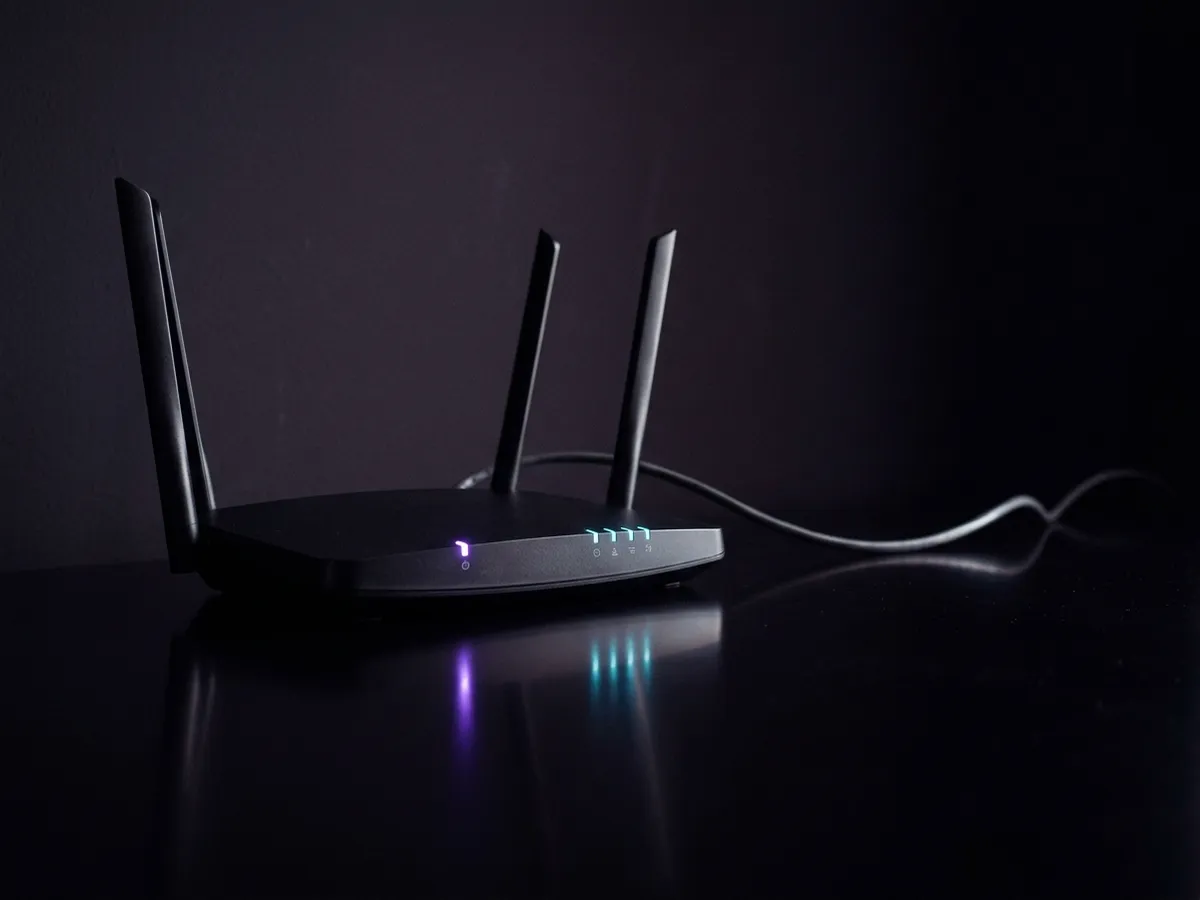 An Ethernet cable running to a streaming device