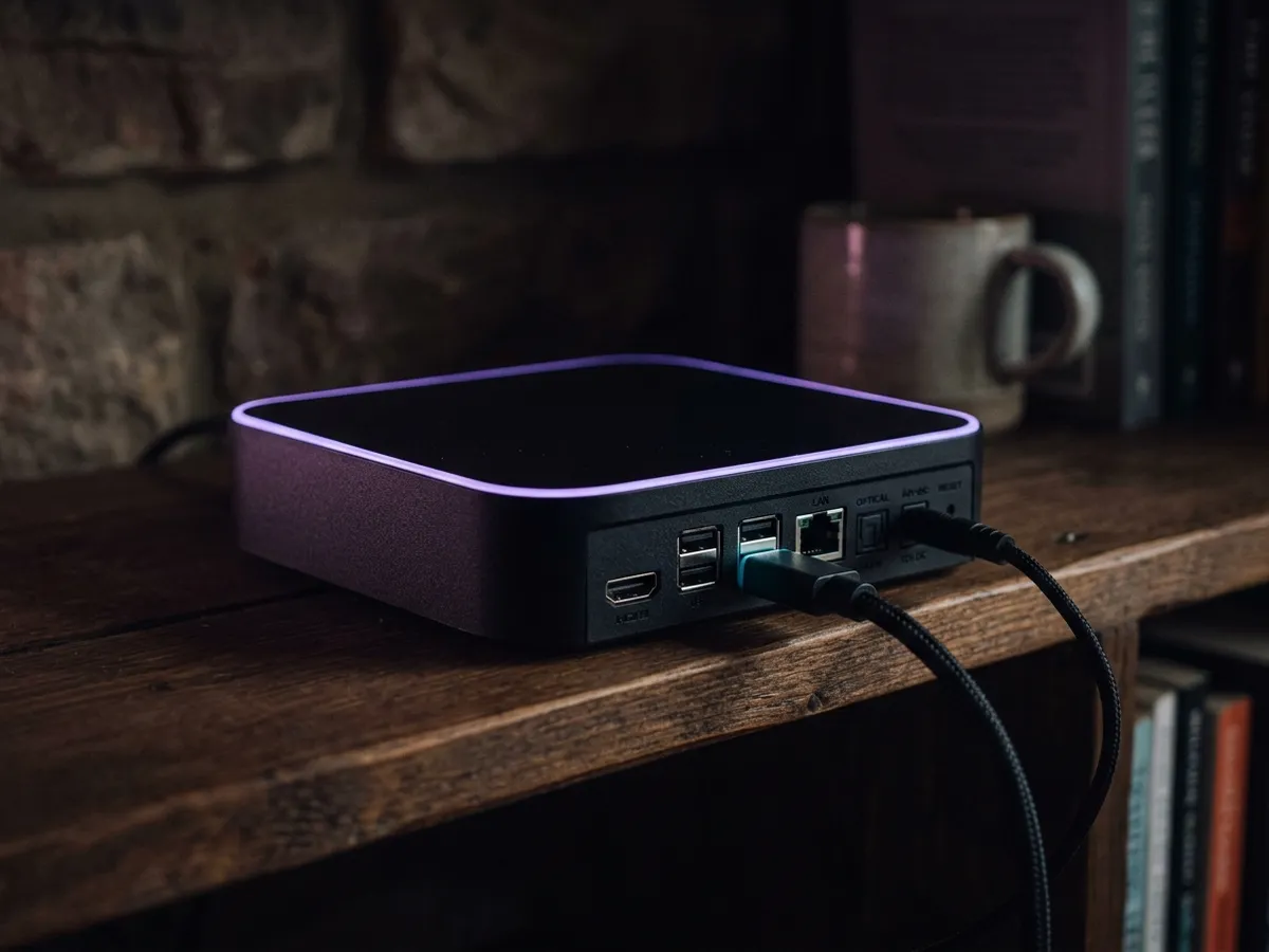 Standard and pro versions of a television box side by side