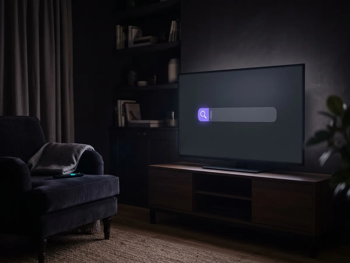 A phone showing a promotional offer beside a television remote