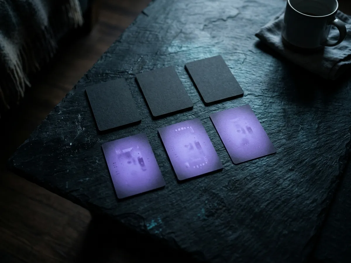 A pick-and-mix jar of glowing cubes beside a television remote